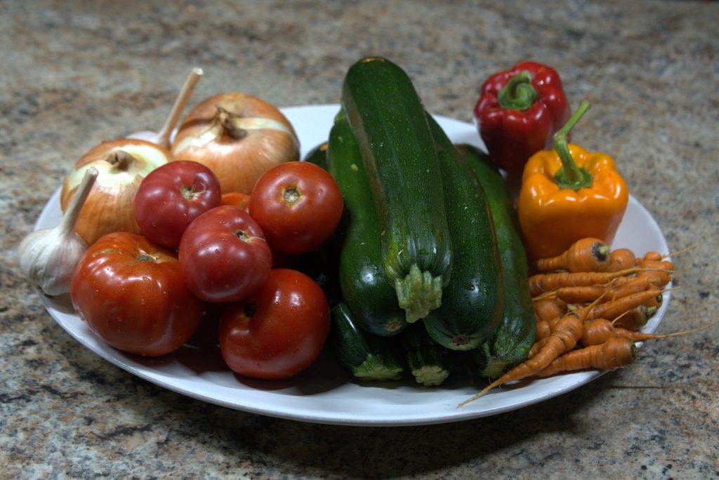 fresh veggies plate
